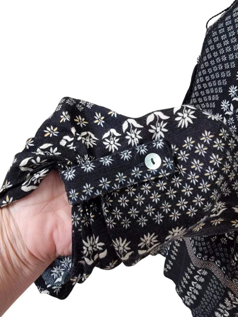 Zac & Rachel Size XL Black & White Bohemian Style / Peasant Blouse - Picture 6 of 16
